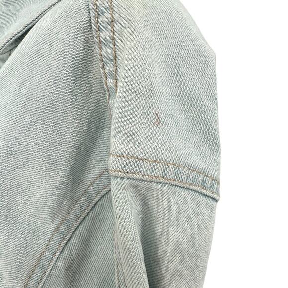 Zara Denim Short Mini Dress Light Wash Blue Long Sleeves Coverall Size Large - Picture 6 of 12